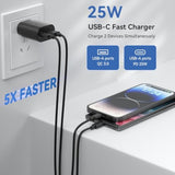 Samsung 25W Usb C Fast Charger, Dual Port C Charger With 6Ft Cable For Samsung Galaxy S23/S22/S20/S21 Ultra Plus, Note 20/Note 10 Plus, Pps Charging