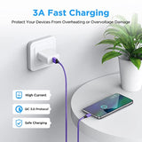 Purple Usb C Cable 6.6Ft Fast Charging, 2-Pack Type C Cable Braided Usb To Usb