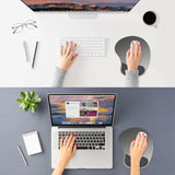 Ergonomic Mouse Pad, Cushioned Gel Wrist Rest, Non-Slip Base, Smooth Surface, Cute Multi-Color, 9.5 X 8.2 In, Gray Gradient