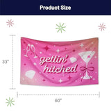 Funny Party Banner 60" X 33" – Hilarious Decoration For Adults, Gag Gift Décor For Him Or Her – Sarcastic, Bold & Reusable Sign -Gettin' Hitched