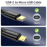 2 Pack Usb C To Micro Usb Cable 6.6 Ft, Micro Usb To Usb C Cable Support Charg