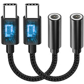 USB Type C to 3.5mm Adapters, USB C to Aux Audio Dongle Cable Cord Headphones Jack Compatible with iPhone 15 Pro Max/15 Pro/15 Plus, Galaxy S
