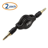 Cable Matters 2-Pack Gold-Plated Retractable Aux Cable - 2.5 Feet