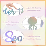 Oneder The Sea Banner, Pre - Strung, Under The Sea Themed 1St Biirthday Party Decorations, Ocean Mermaid 1St Birthday Baby Shower Party Decorations Holographic