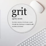 Inspirational Quote Grit Definition Minimalist Mouse Pad 7.9X7.9 Inch,Non-Slip Rubber Base Mousepads For Dorm Office Home Desk Decor,Motivational Gift
