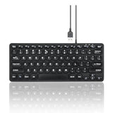 Perixx PERIBOARD-432 Wired Mini USB Keyboard - X Type Scissor Keys - Big Print