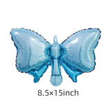 40Inch Light Blue Butterfly Number 8 Balloons, Giant Big Foil Mylar Helium Numbers Balloons 8, Butterfly Themed Birthday Party Supplies, 8Th Birthday Balloons Decorations (8)