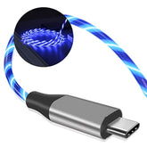 Usb C Cable, 3A Led Light Up Fast Charger Charging Cords Type C Cable Compatible With Samsung Galaxy S21 S20 S10 S10E S9 S8 Plus Note 20 10 9 8, Lg G8 And More (Blue, 6Ft)