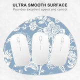 Mouse Pad, Premium-Textured Oval Computer Pad, 8.7" X 7.1" Thick 3 Mm Anti-Slip Waterproof Rubber Cute Mouse Mat For Office, Home, Gaming, Laptop, Pc, Blue Flower