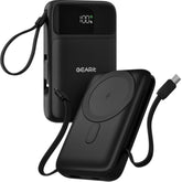 GEARit 5-in-1 10000mAh Power Bank - Wireless Charging, Built-in USB-C & Lightning Cables, MagSafe Compatible - Compact, Fast, Portable Charger and Battery Pack for Phones, Tablets and Other Devices