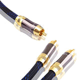Dual Shielded (Od 8.0Mm) 1 Rca Male To 2 Rca Male Audio Cable Rca Y-Adapter Subwoofer Cable (10 Feet)