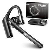 Bluetooth Headset V6.0, Open Ear Wireless Earpiece with Noise Canceling Mic, 96H Talking Time with the 950 mAh Charging Case for iOS Android Laptop,