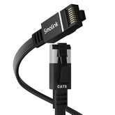 Cat 8 Flat Ethernet Cable 50 Ft, Nylon Braided High Speed Network Cable Lan Ca