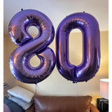 Numbers Balloon 3, 40 Inch Large Purple Balloon For Three Year Old Birthday Decor, 3 13 30 31 Birthday Party Decorations For Wedding Supplies