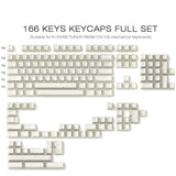 White Keycaps,166 Keys Pbt Custom Translucent Keycaps,Cherry Profile Crystal Jelly Keycap Set,Cute Shine Through Keyboard Key Caps For Mechanical Keyboards