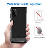 JETech Slim Fit Case for Samsung Galaxy S20 5G, TPU Material, Thin Phone Cover with Shock-Absorption and Carbon Fiber Design (Black)