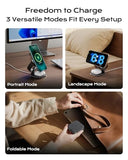 Qi2.2 25W Magnetic Wireless Charger, Foldable 3 in 1 Travel Charging Station for iPhone 17/16/15/14/13/12, 5W for Watch & AirPods, Aluminum