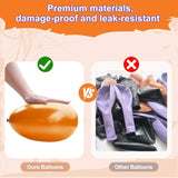 45Pc Halloween Latex Balloons – 12" Black Orange Purple with Ribbons