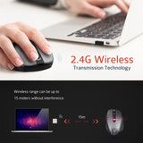 2.4G Wireless Mouse Portable Mobile Optical Mouse With Usb Receiver, 5 Adjustable Dpi Levels, 6 Buttons For Notebook, Pc, Laptop, Computer, Macbook - Black - New (Single)