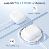 Wireless Charging Case Replacement Compatible With Airpods 3, Qi-Certified For Airpods 3Rd Gen Charger Case, Bluetooth Pairing Sync Button, 600 Mah Built-In Battery, White