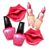 Hot Pink Spa Nail Polish Lipstick Makeup Balloons Girls Bridal Bachelorette Spa Day