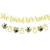 Bee Bridal Shower Decorations She Found Her Honey Banner & Ring Garland