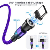 Magnetic Charging Cable 4 Pack (3.3Ft/6.6Ft/6.6Ft/10Ft), 540 Degree Rotating M
