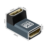 8K Hdmi Coupler (1-Pack), Hdmi 2.1 Female To Female Adapter Up Angle 90 Degree