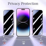 Privacy Screen Protector For Iphone 14 Pro Max 6.7", Tempered Glass Screen & Camera Lens Protector, Anti-Fingerprint, Easy Installation, 3-Pack