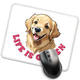 Life Is Golden Funny Mouse Pad For Desk, New Dog Owner Gifts, English Retriever Gifts, Golden Retriever Mom Gifts For Dog Mom, Dog Lover Gifts, Office Gifts For Coworker