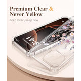 iPhone 16 Pro Case with Screen & Camera Protector, Floral Slim Shockproof 6.3''