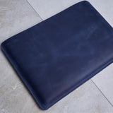 Blue Laptop Case Leather Made For 15In Macbook Air Sleeve - Carrying Protective Cases Compatible With Macbook Air 15" M2 M3 M4 A2941 ?3114 A3241 2023 2024 2025, Genuine Vintage Leather, Blue