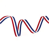 50 Yards 3/8 Inch Red/White/Blue Stripe Grosgrain Ribbon Double Face P
