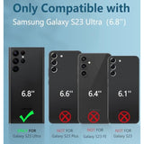For Samsung Galaxy S23-Ultra Case: Military Grade Drop Proof Protection Mobile Cover With Kickstand | Matte Textured Rugged Shockproof Tpu | Protective Sturdy Phone Case - Blue