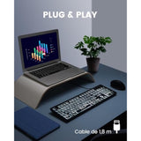Perixx PERIBOARD-317ES ES un teclado con Cable y retroiluminado LED, Letras im