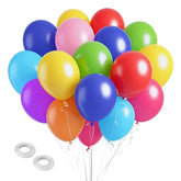 100-Pack Assorted Rainbow Balloons, 12" Latex for Party Decor & Garlands