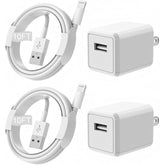 Iphone Charger,Extra Long 2 Pack 10Ft Lightning Cable Cube I Phone 12 Charger Charging Transfer Cord Cable With Usb Plug Wall Charge Block Travel Adapter For Iphone 14/13/12/11/Se2022/8/7/Xs/Xr/X/Ipad