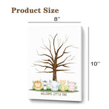 Funny Baby Shower Fingerprint Tree, Multianimals Guest Book Party Game For Baby Shower, Baby Shower Party Guestbook Ideas, Gender Reveal Keepsake, Special Meaningful Canvas Decoration