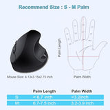 Ergonomic Wireless Mouse,Vertical Mouse 2.4Ghz Optical Mice With Adjustable Dpi For Carpal Tunnel Right Hand,Black
