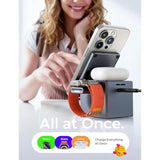 3 In 1 Charging Station For Apple, Super Stable Wireless Charging Station For Magsafe Charger Stand Cube, Foldable Magsafe Charger For Iphone16 16E 15 14 13 And Watch, Gifts For Men Women, Black