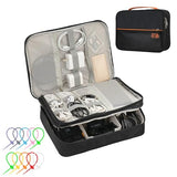 Electronics Accessories Organizer Bag, Waterproof Double Layertravel Cable Organizer Case For Cords, Charger, Power Bank,Hard Drive, Mouse -Shockproof Tech Storage Pouch (Classic-Two Layers-Black)