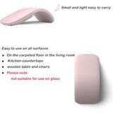 Foldable Arc Mouse Compatible With Microsoft Surface/Macbook, Portable Arc Touch Mouse, Compatible With Windows/Mac Os, Laptop Notebook Computer Accessories (Soft Pink)