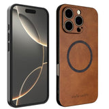 Su - Iphone 16 Pro Max Magnetic Vegan Leather Case - Su.Shield Slim & Protective Design, Compatible With Magsafe, Wireless Charging - Tan Brown, Case For Iphone 16 Pro Max (6.9")