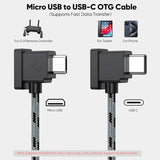 Micro USB to USB C Remote Controller Cable for DJI Mavic Mini, Mavic Pro/2 Pro/Zoom, Mavic Air, Spark, Mini SE Drone Accessories to iPhone 17/16/15,