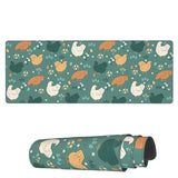 Laptop Mouse Pad Vintage Spring Cute Chickens Eggs Desk Mat With Stitched Edges 31.5X 11.8 Inch Non-Slip Large Keyboard Rubber Writing Table Mat For Office Home