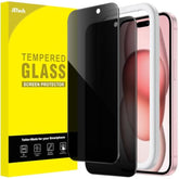 JETech Privacy Screen Protector for iPhone 15 6.1-Inch, Anti-Spy Tempered Glass Film with Easy Installation Tool, 2-Pack