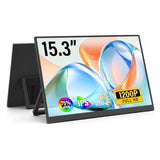 15.3-Inch Portable Monitor With A Full Hd 1200P Ips Display, Featuring Usb-C And Mini Hdmi Ports; Ideal As A Second Screen For Laptops, Desktops, Macs, Mobile Phones, Xbox And Ps5Built-In Speakers
