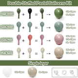 Sage Green Pink Balloon Garland - Double Stuffed Dusty Pink Green White Sand Balloons Dusty Rose Cream Balloon Arch Kit For Birthday Baby Shower Wedding Wild Flower Easter Party Decorations