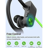 Bluetooth Headphones, 5.3 Wireless Sports Earbuds Ipx7 Waterproof With Mic, Stereo Sweatproof Inear Earphones, Noise Cancelling Headsets For Gym Running Workout, 16 Hours Playtime Greenblack