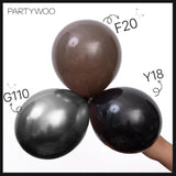 127pcs Matte Black Balloons in Various Sizes for Party Balloon Garland Decor